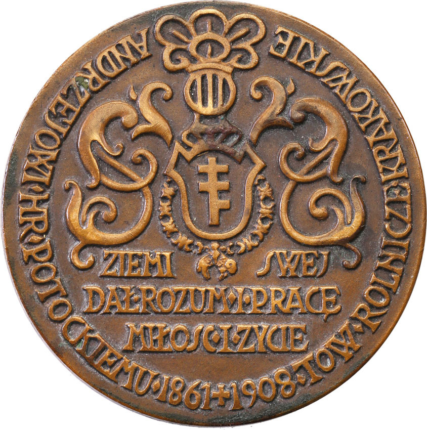 Polska pod zaborami. Medal Andrzej hr. Potocki 1908, Kraków